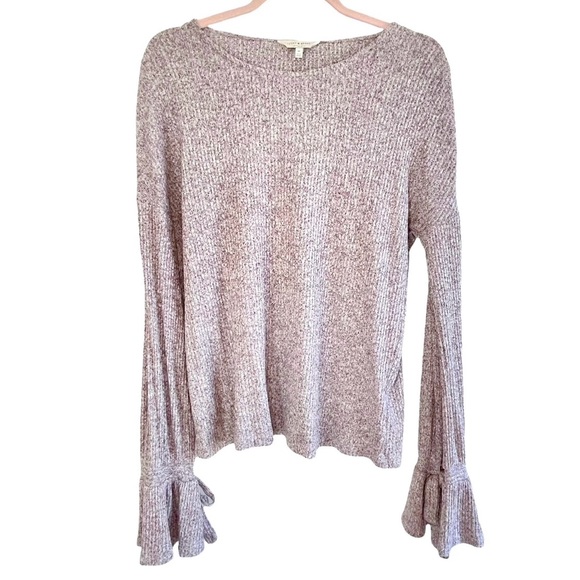 🌀 Lucky Brand Bell Sleeve Lightweight Marled Sweater - Picture 3 of 8